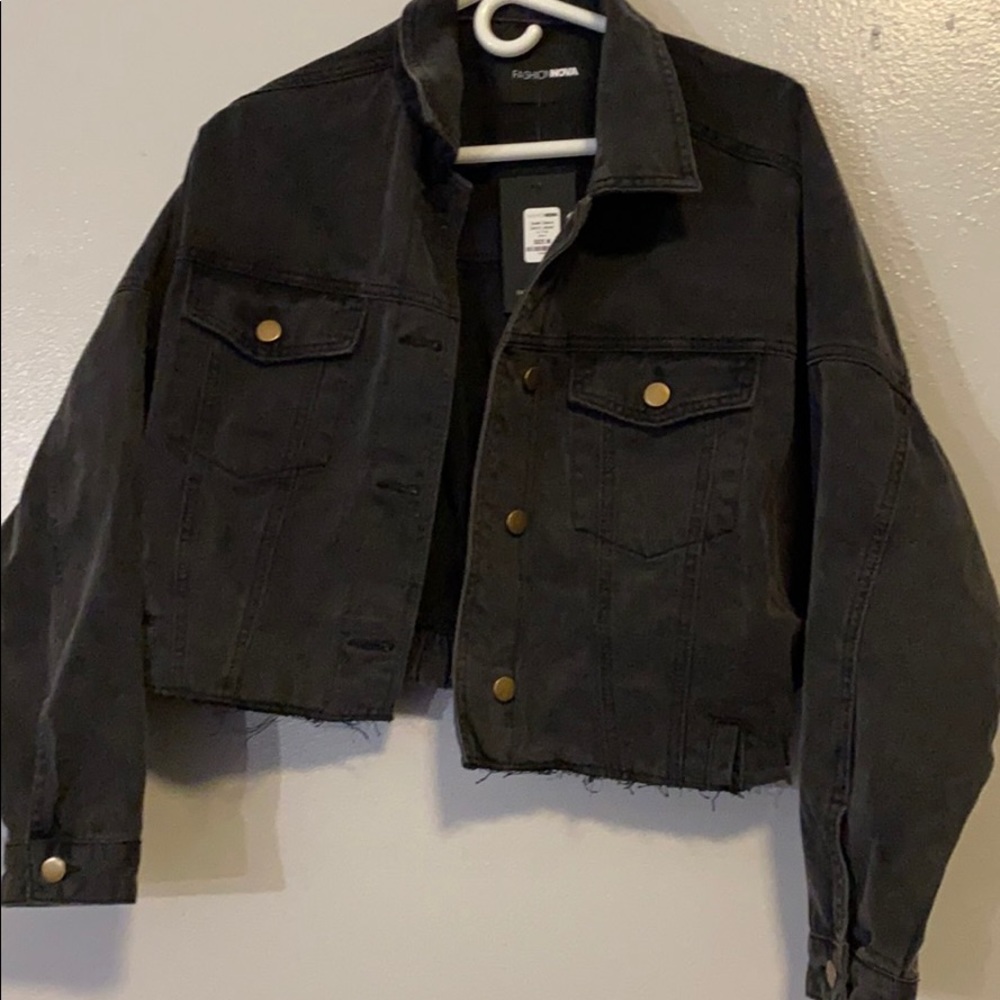 Fashion nova denim wash drop jacket